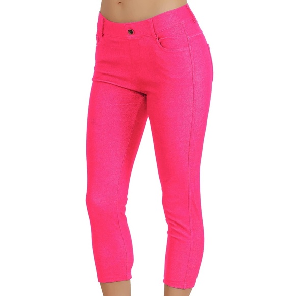 Jean Look Jeggings Slim Fit Pull Up Pants  - Picture 1 of 5